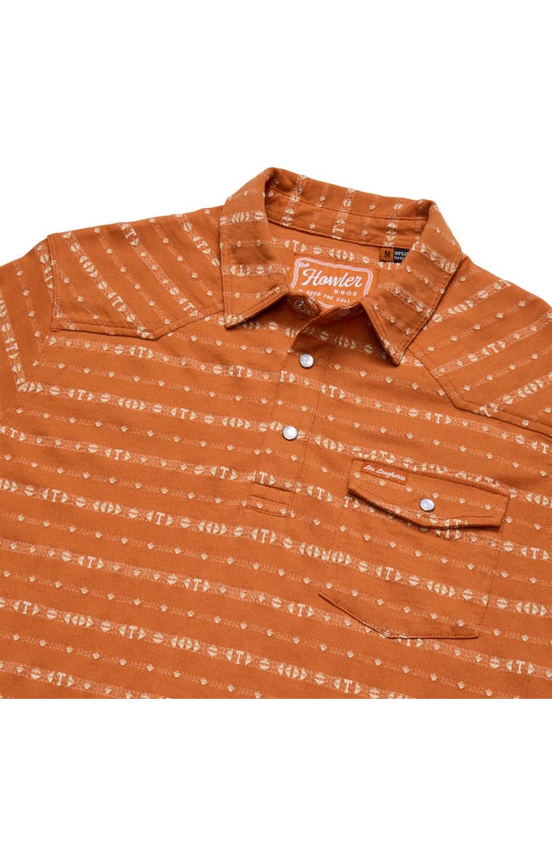 Howler Brothers Men's Howler Brothers Texas Orange Texas Longhorns Jacquard Ranchero Polo, Alternate, color, Burnt Orange