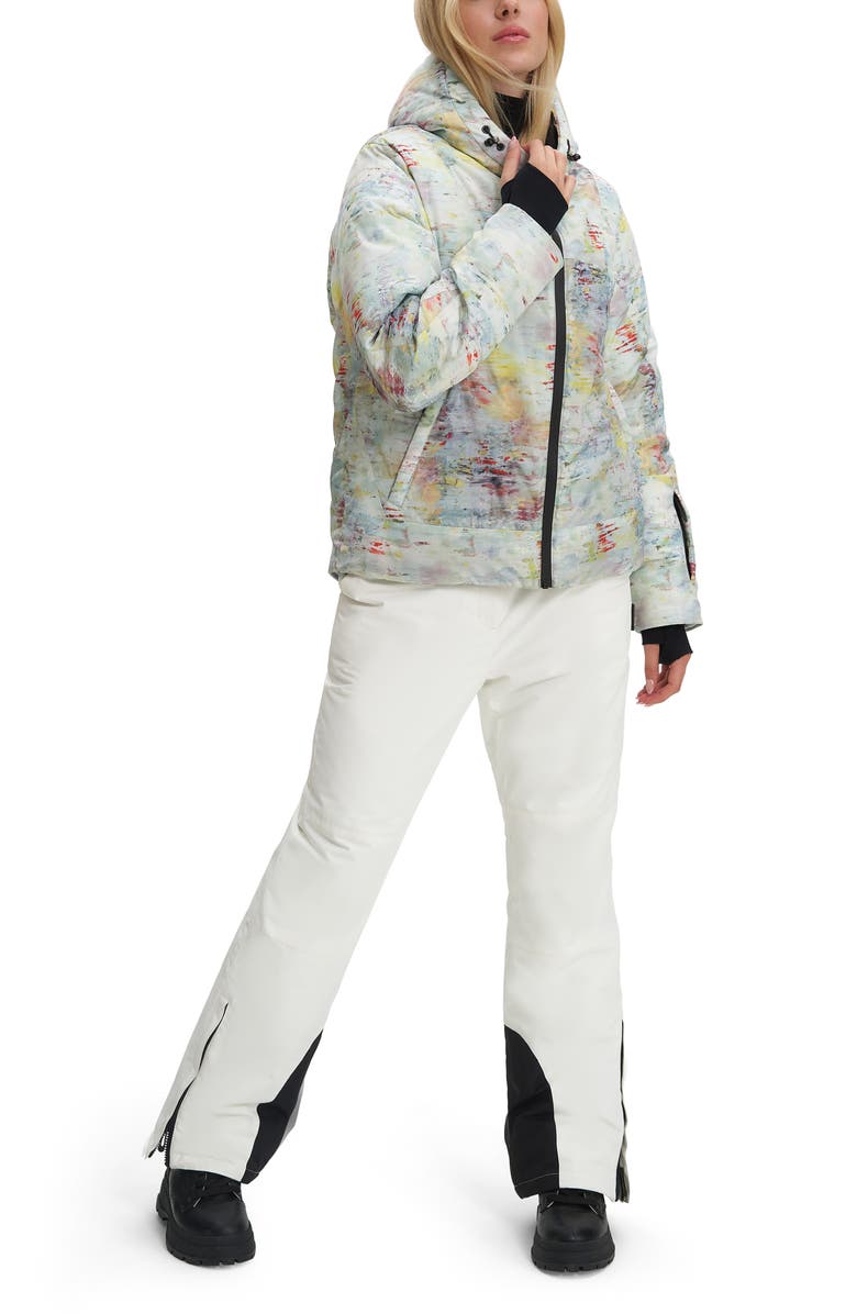 Noize Astrella Water Resistant Hooded Ski Puffer Jacket, Alternate, color, Sea Surf Aop