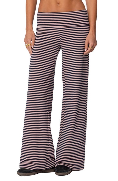 Lilah Stripe Foldover Wide Leg Pants