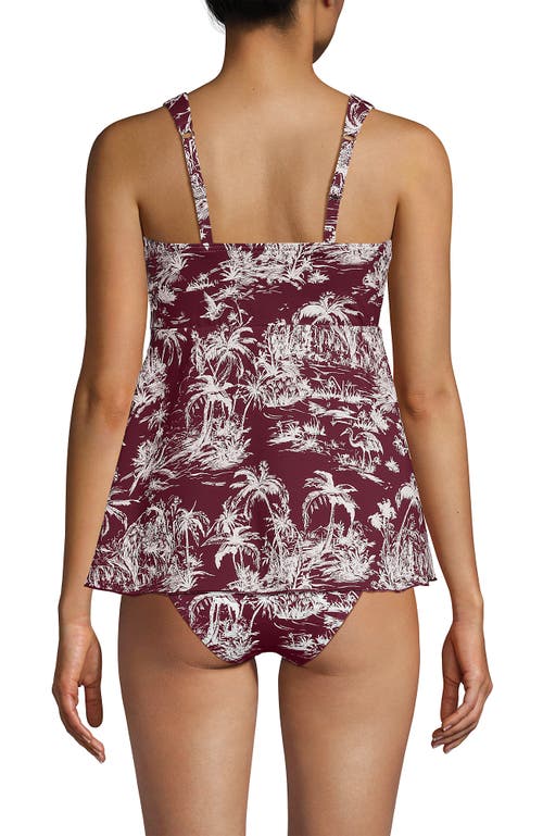 LANDS' END LANDS' END ADJUSTABLE SCOOP NECK FLUTTER TANKINI TOP 