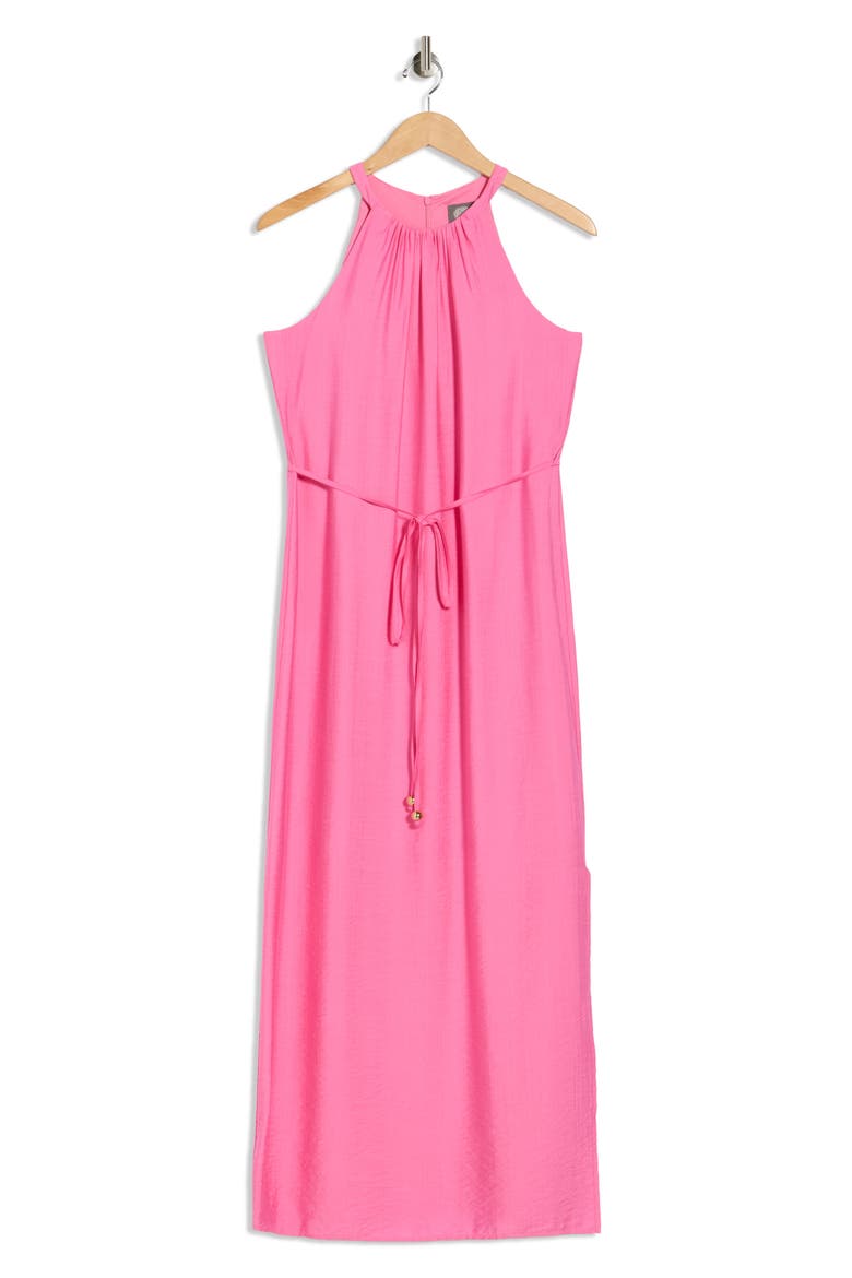 Sleeveless Textured Woven Dress, Alternate, color, HOT PINK