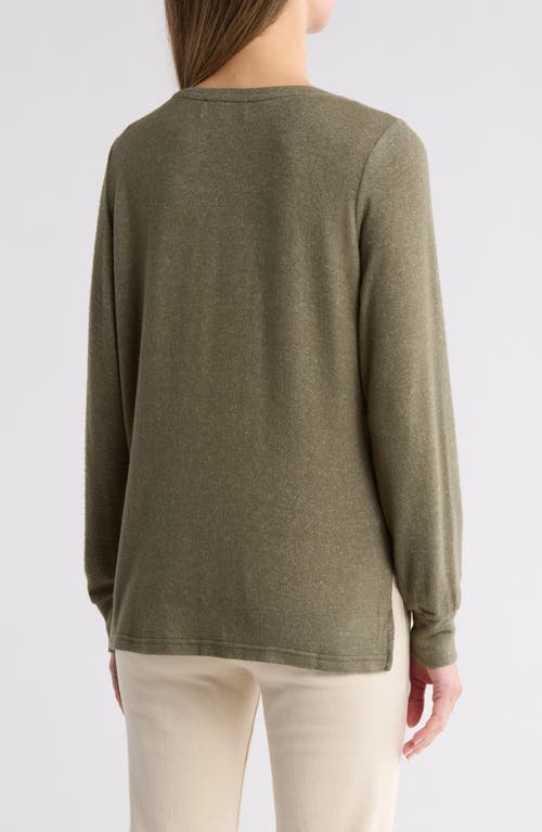 By Design Mavis Zip Pocket Pullover In Olive