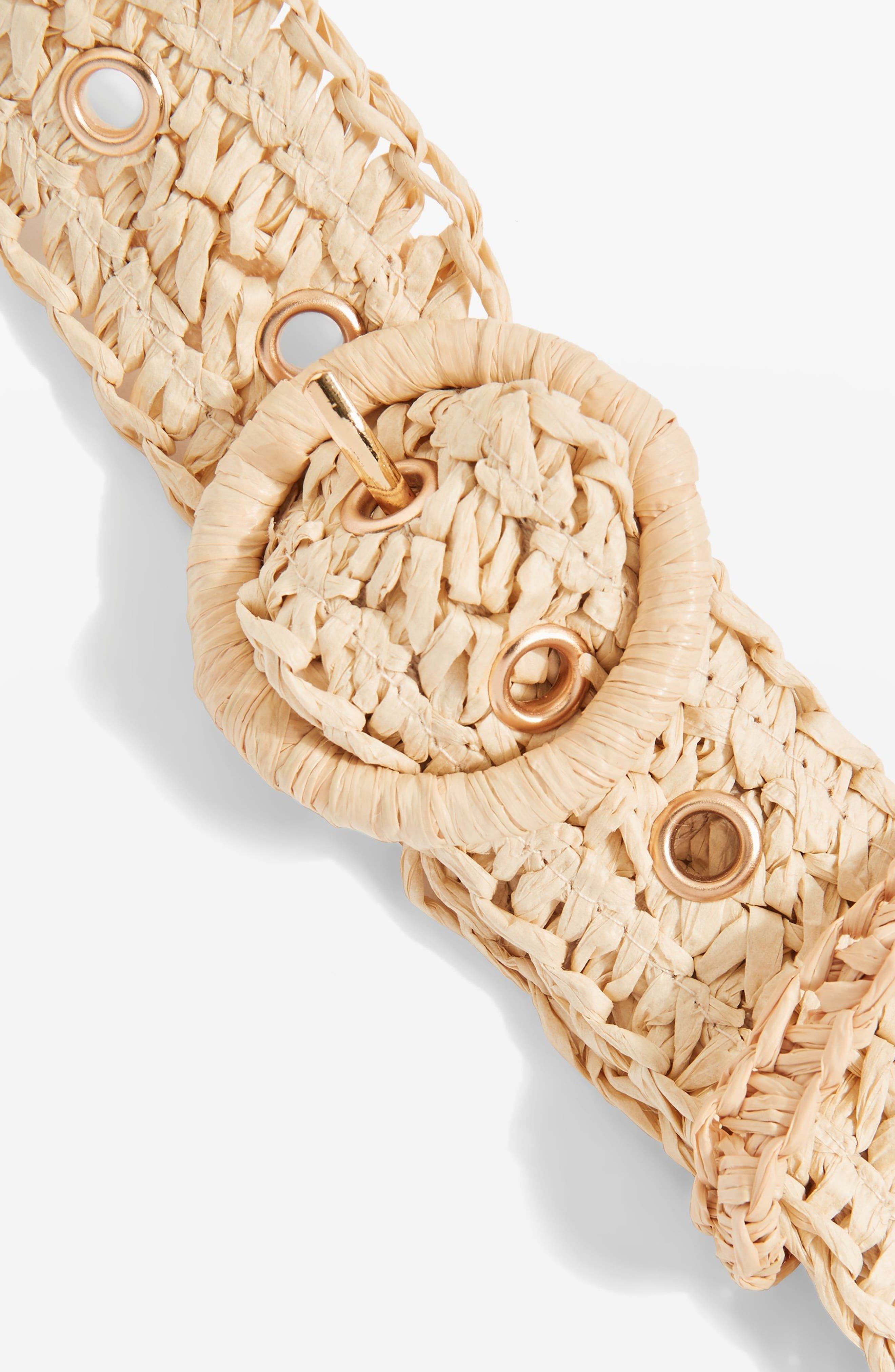 Topshop Brighton Straw Belt Bag, Alternate, color, 