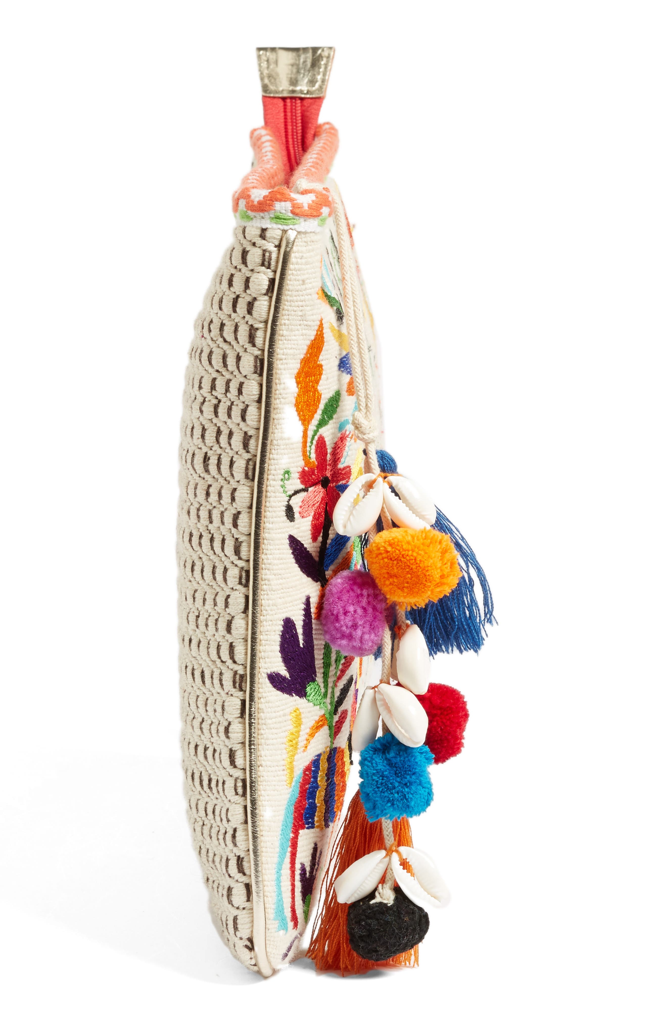 STEVEN by Steve Madden Embroidered Animal Clutch, Alternate, color, 