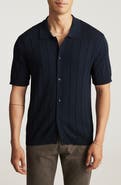 Mavi Jeans Edition Slim Fit Short Sleeve Knit Button-Up Shirt