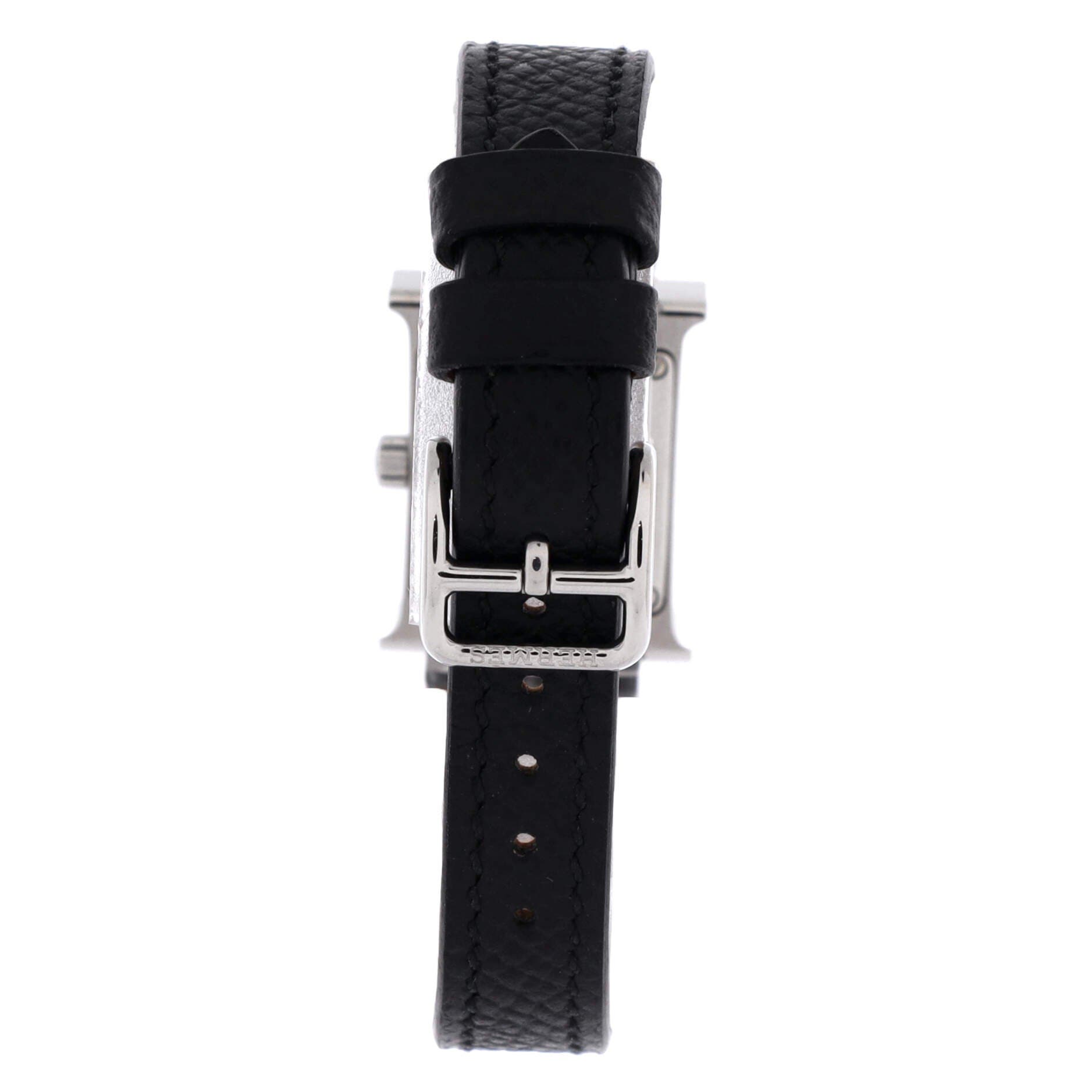 Heure H Quartz Watch Stainless Steel and Leather 17, Alternate, color, Black