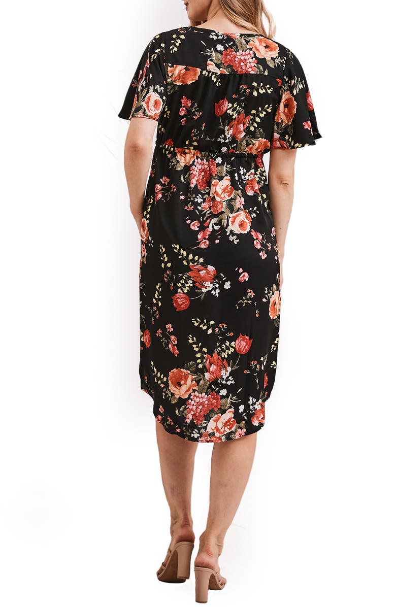 Angel Maternity Floral Drawstring Maternity Dress, Alternate, color,
