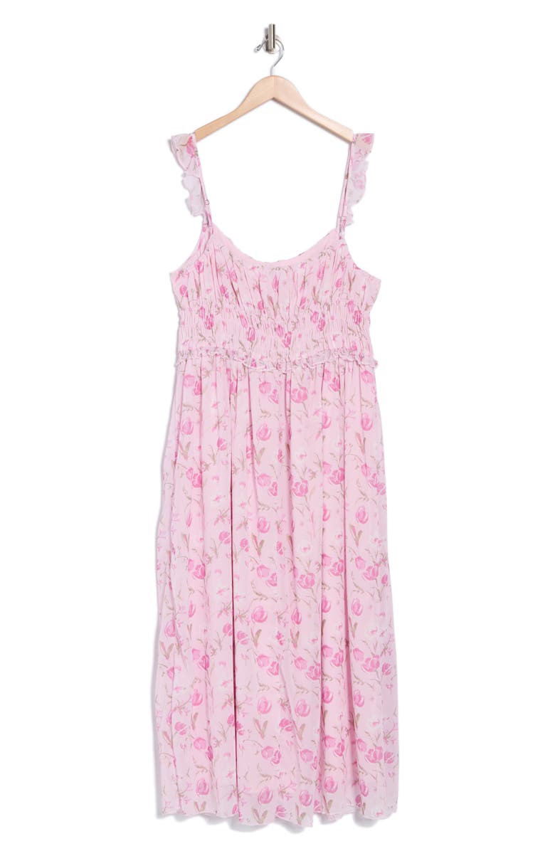 Lush Ruffle Cinch Midi Dress, Alternate, color, 