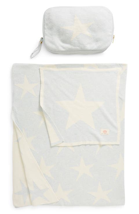 Stars Organic Cotton Baby Blanket & Travel Pouch Set