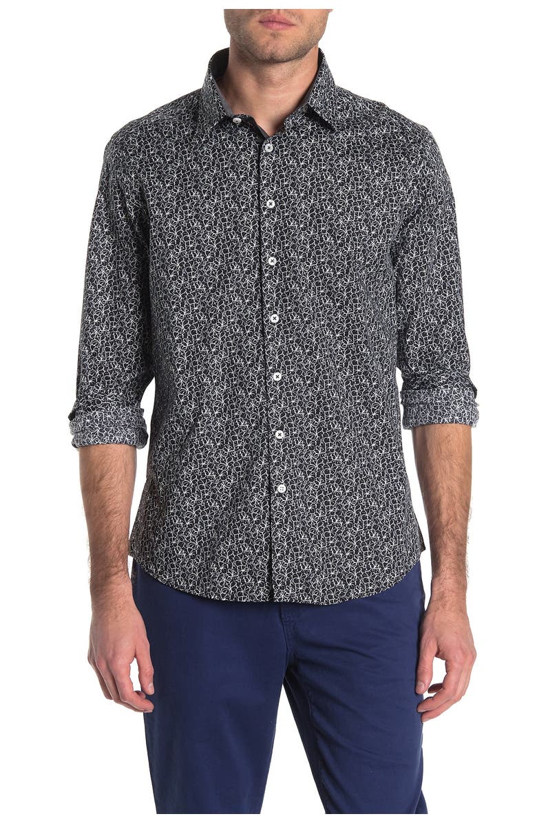 Stone Rose Floral Print Regular Fit Shirt, Main, color,