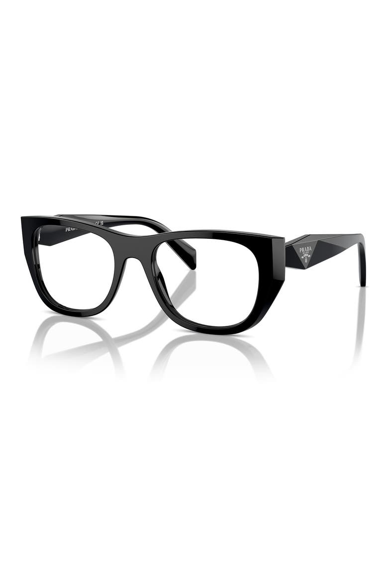 52mm Cat Eye Optical Glasses, Alternate, color, BLACK
