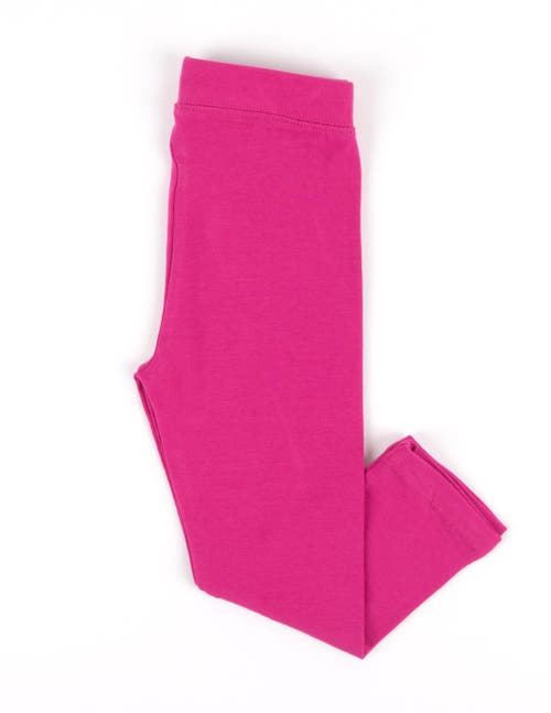 Leveret Girls Cotton Leggings, Solid Colors In Pink