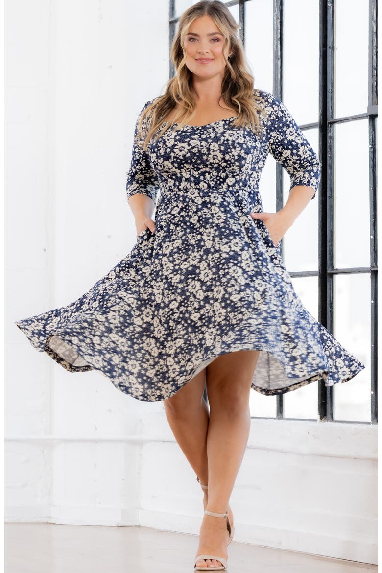 Royal Sweetheart Dress, Alternate, color, AEGEAN BLUE FLORALS