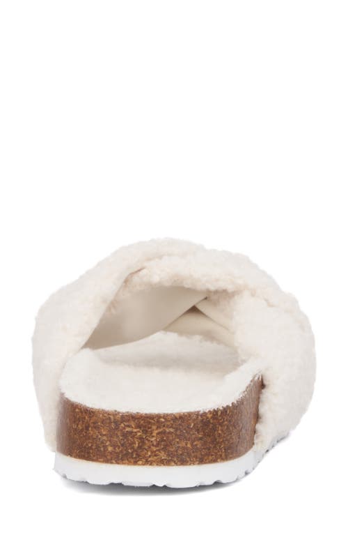 Shop Olivia Miller Lana Faux Shearling Sandal In Ivory