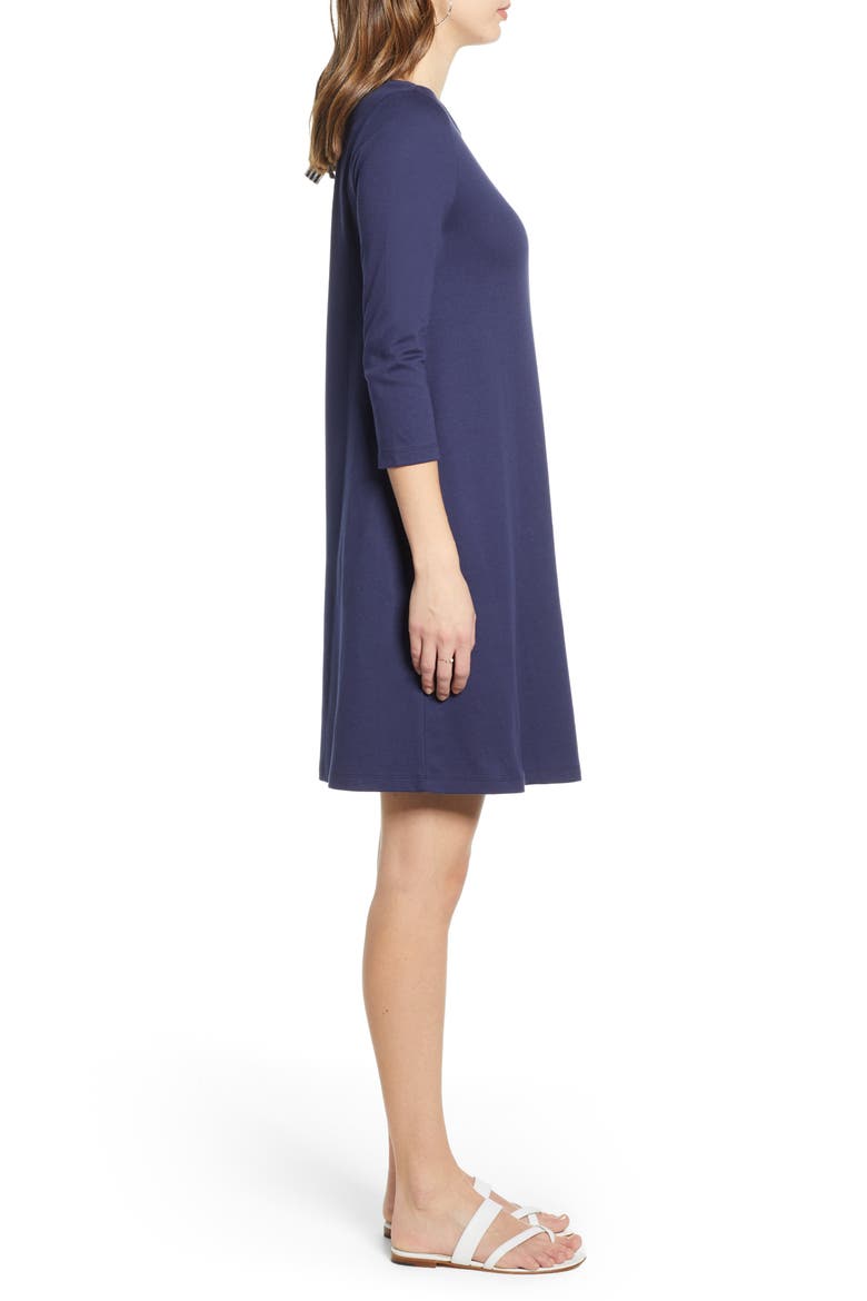 Tie Back Stripe Knit Dress, Alternate, color, NAVY PEACOAT