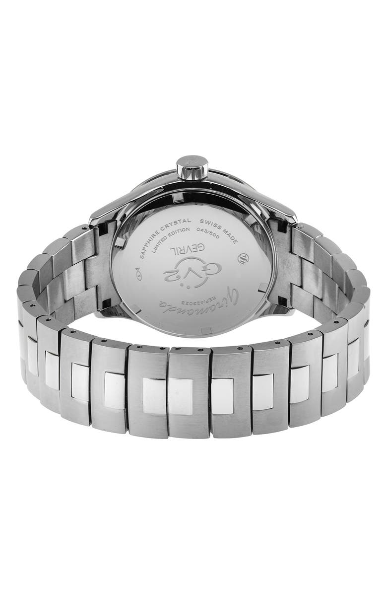 GEVRIL Men's Giromondo Blue Dial Bracelet Watch, 40mm, Alternate, color, Stainless Steel