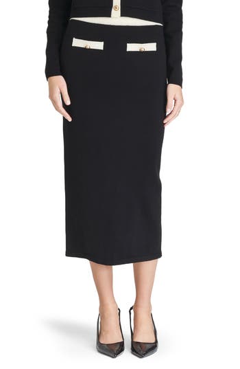 Wayf Catherine Contrast Trim Sweater Midi Skirt