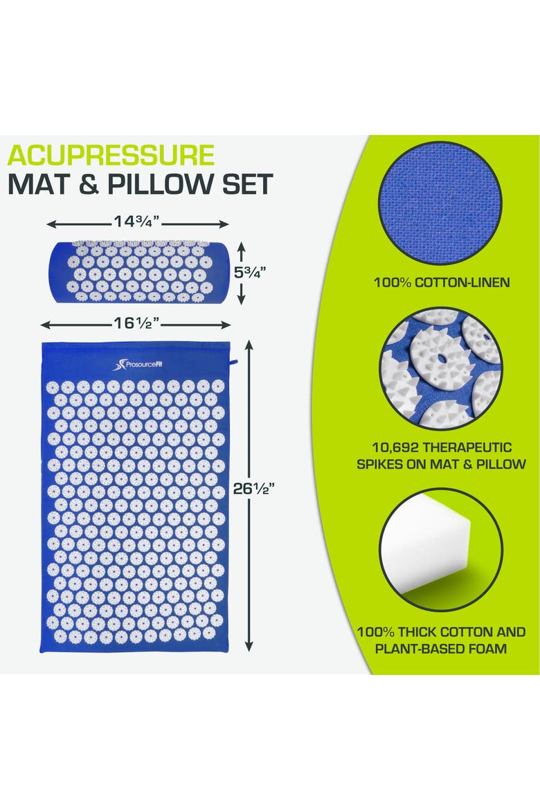 Acupressure Mat and Pillow Set, Alternate, color, Blue
