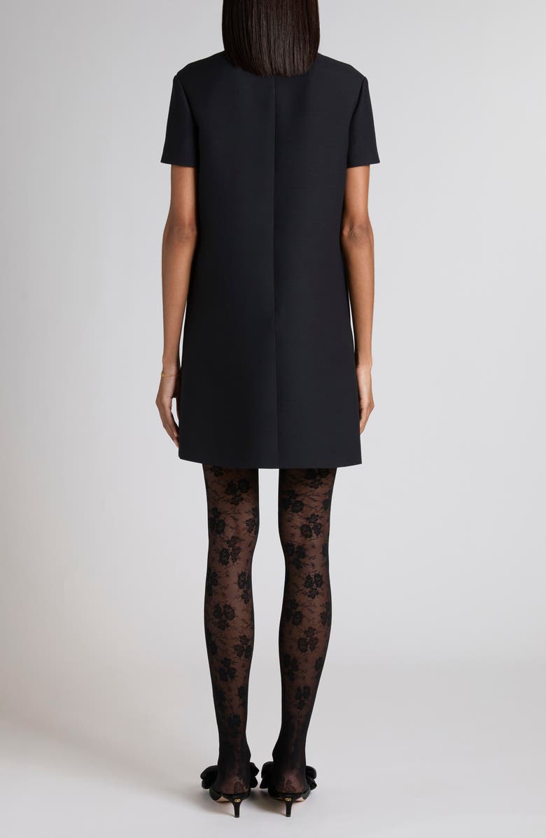 Valentino V-Detail Crepe Couture Minidress, Alternate, color, Black/ Cream