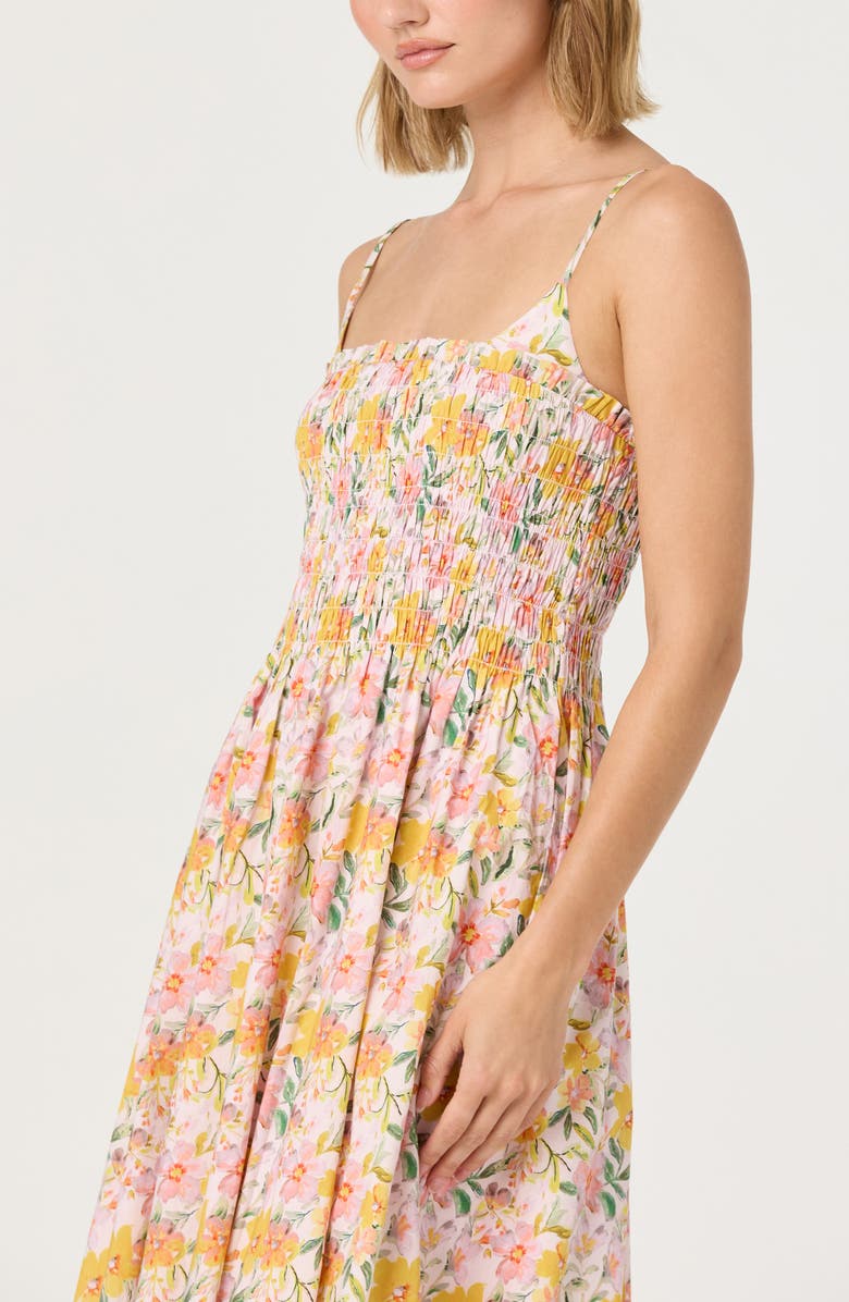 ASTR the Label Floral Print A-Line Dress, Alternate, color, Pink Yellow Floral