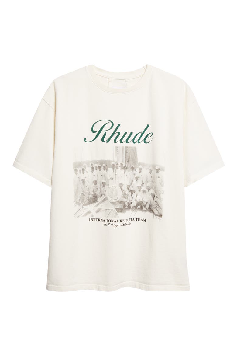 Virgin Islands Script Logo Graphic T-Shirt, Alternate, color, VINTAGE WHITE/ BLACK/ GREEN