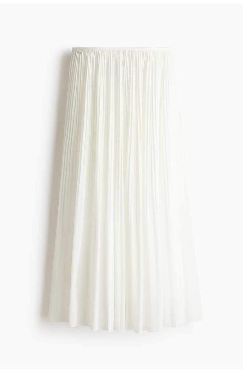 H&M Plissé Skirt, Main, color, Ivory