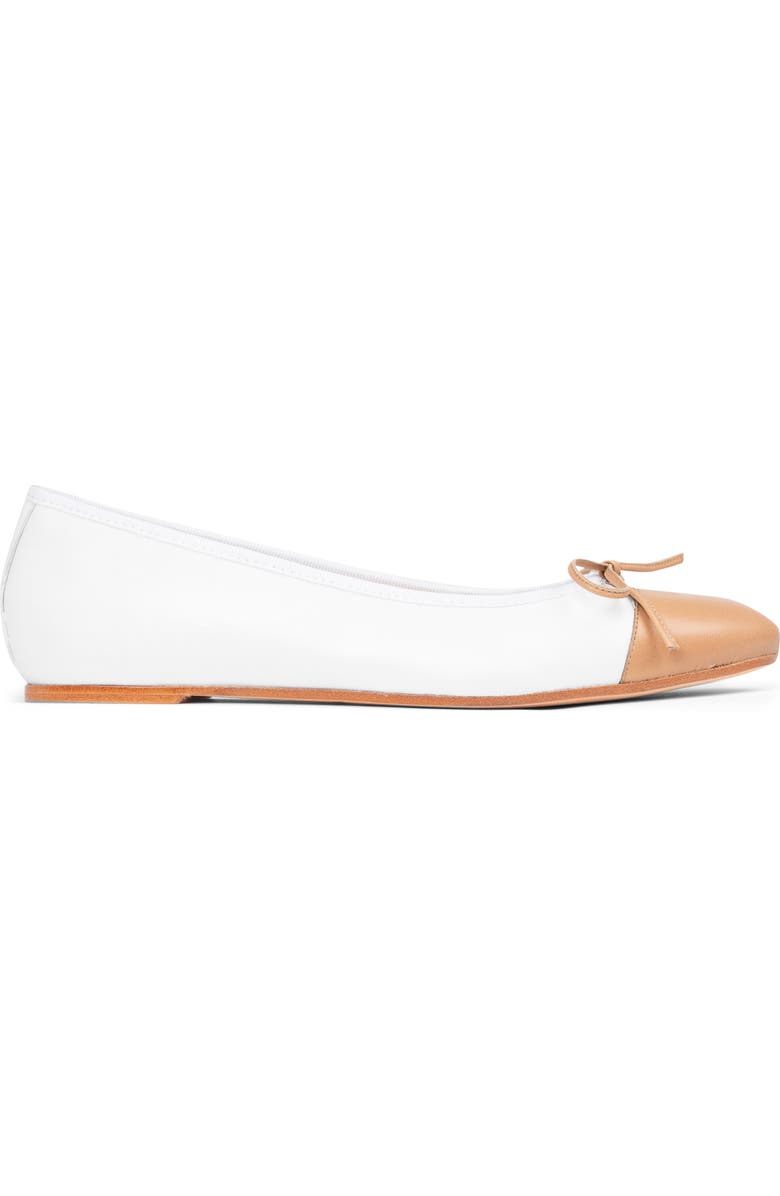patricia green Tropez Cap Toe Ballet Flat, Alternate, color, White/ Natural