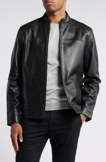 Nordstrom Stand Collar Leather Bomber Jacket Nordstrom