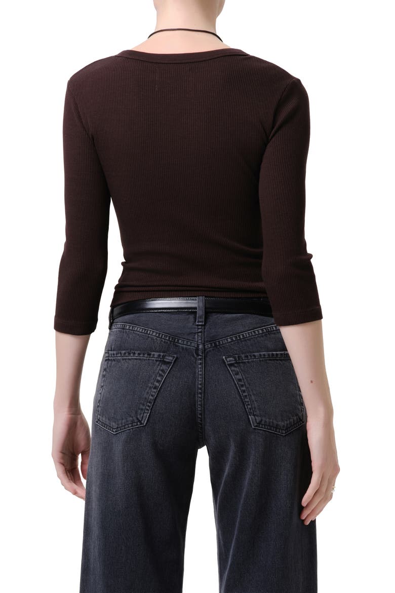 Boy Rib Henley, Alternate, color, CHOCOLATE MD DK BROWN