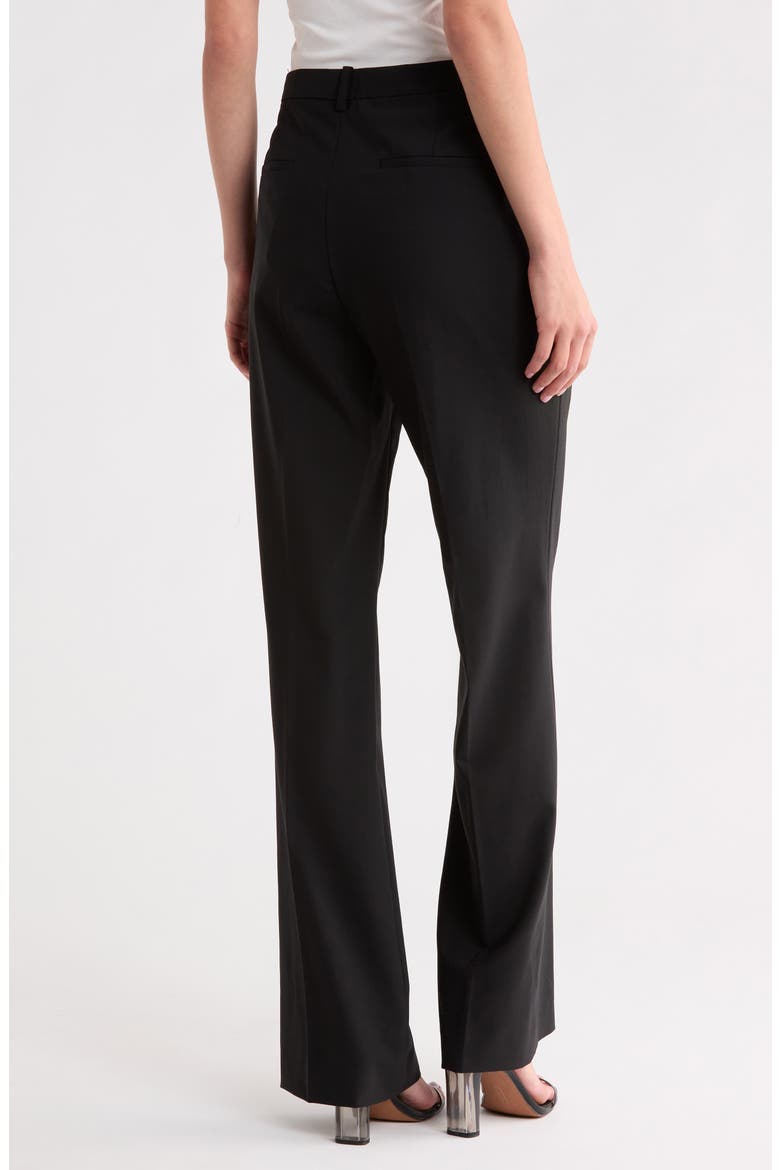 Slim Flare Stretchy Wool Trousers, Alternate, color, BLACK