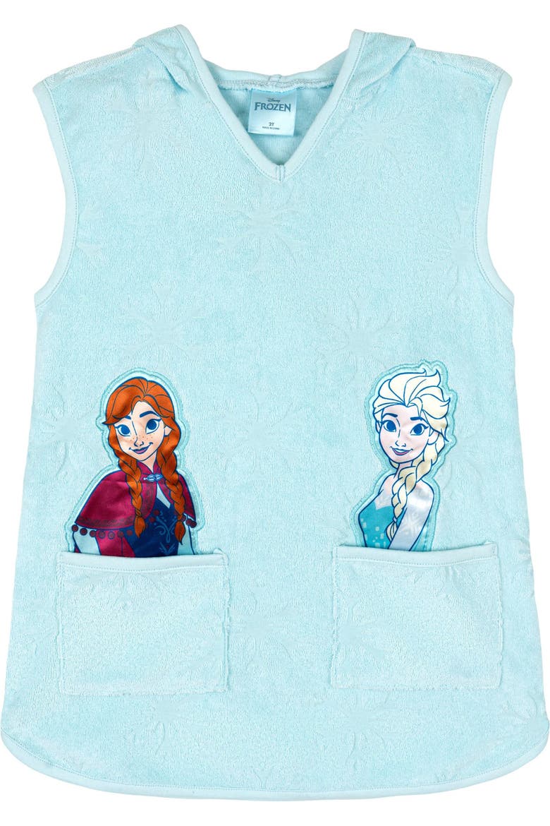Princess Hooded Swimwear Cover Up, Alternate, color, Anna Elsa Light Blue