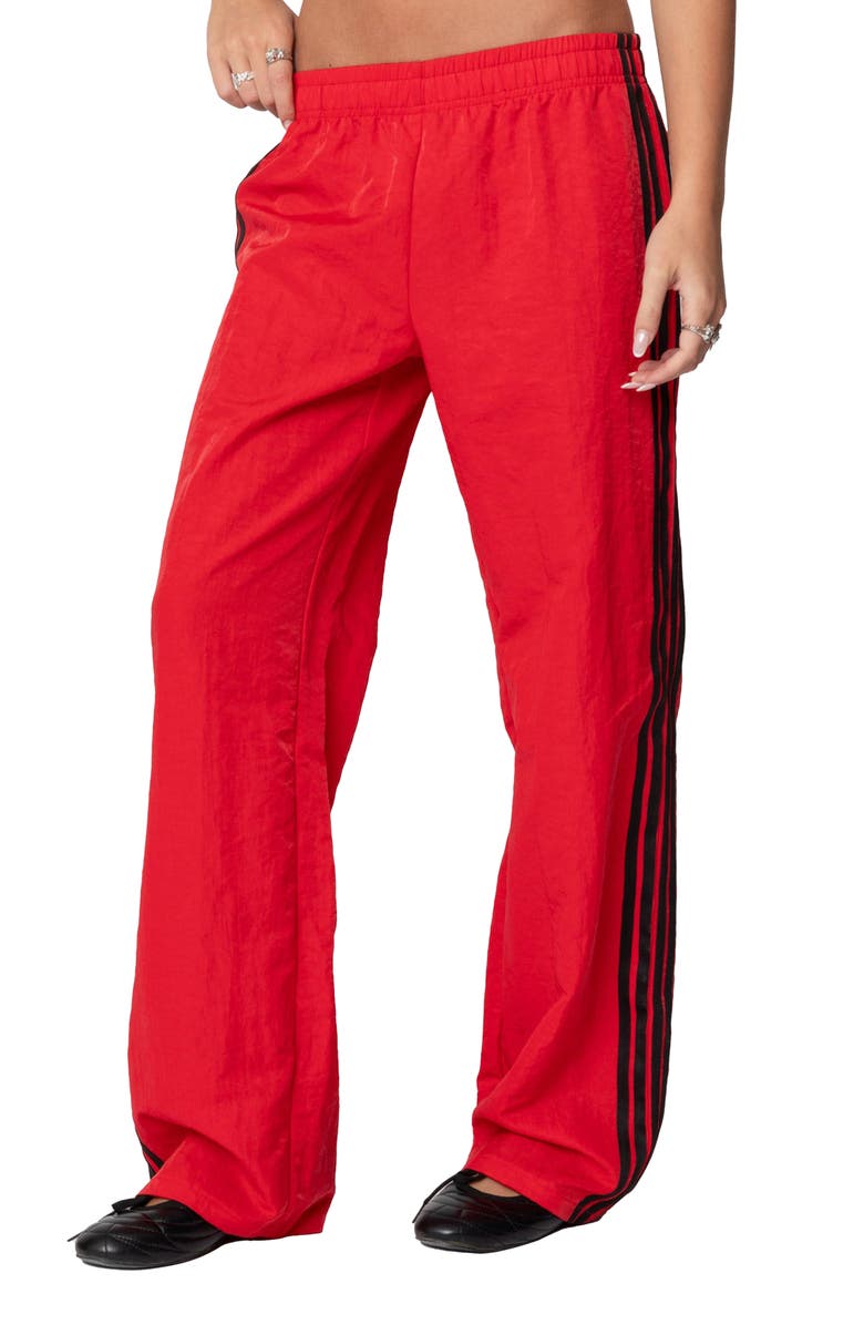 EDIKTED Felicity Low Rise Nylon Track Pants, Main, color, 
