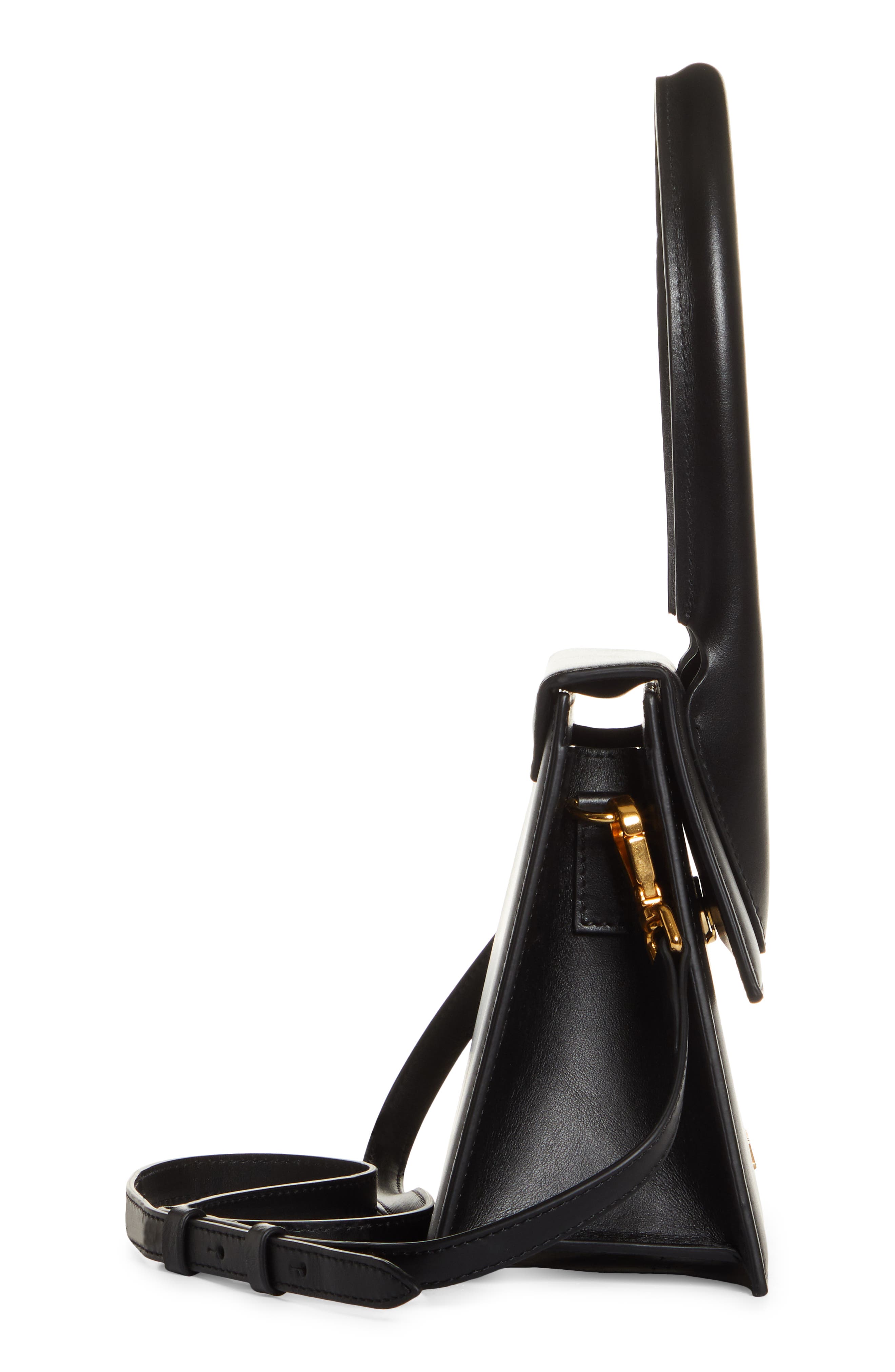 Jacquemus Le Grand Chiquito Leather Top Handle Crossbody Bag, Alternate, color, Black