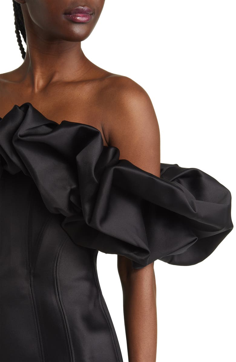 HOUSE OF CB Selena Puff Off the Shoulder Minidress, Alternate, color, Black