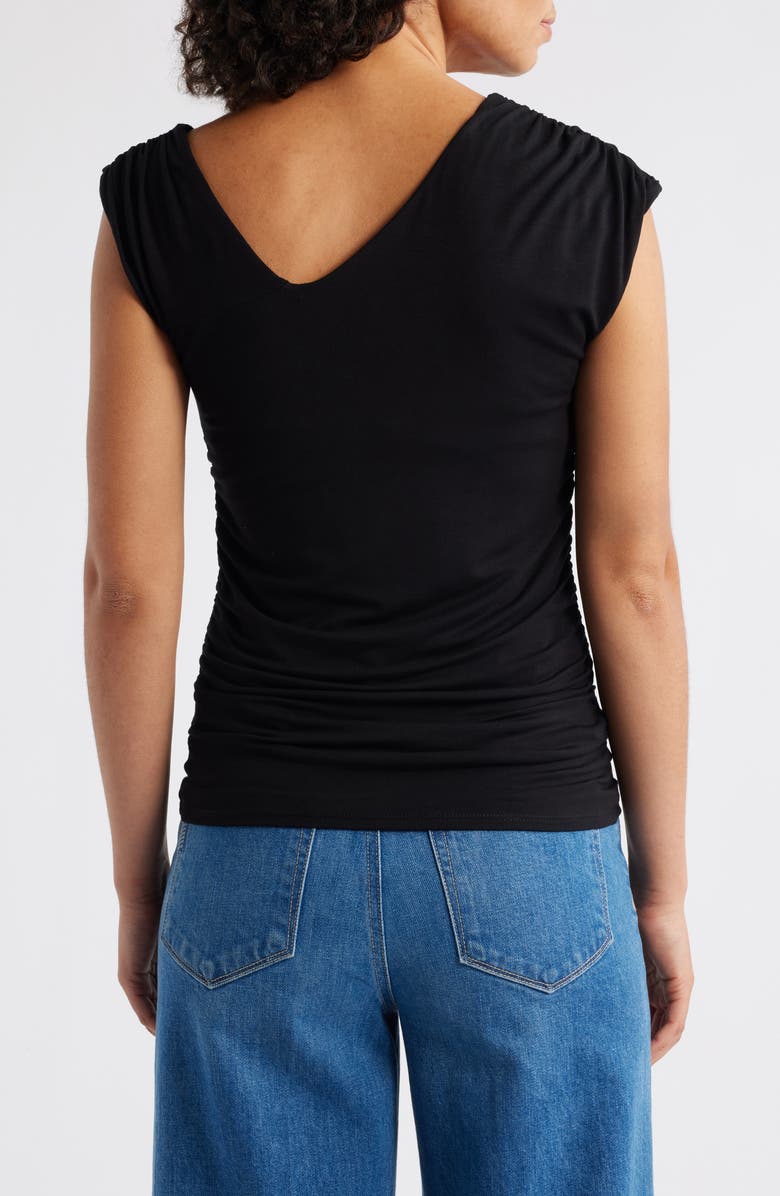 Loveappella Asymmetric Drape Top, Alternate, color, Black