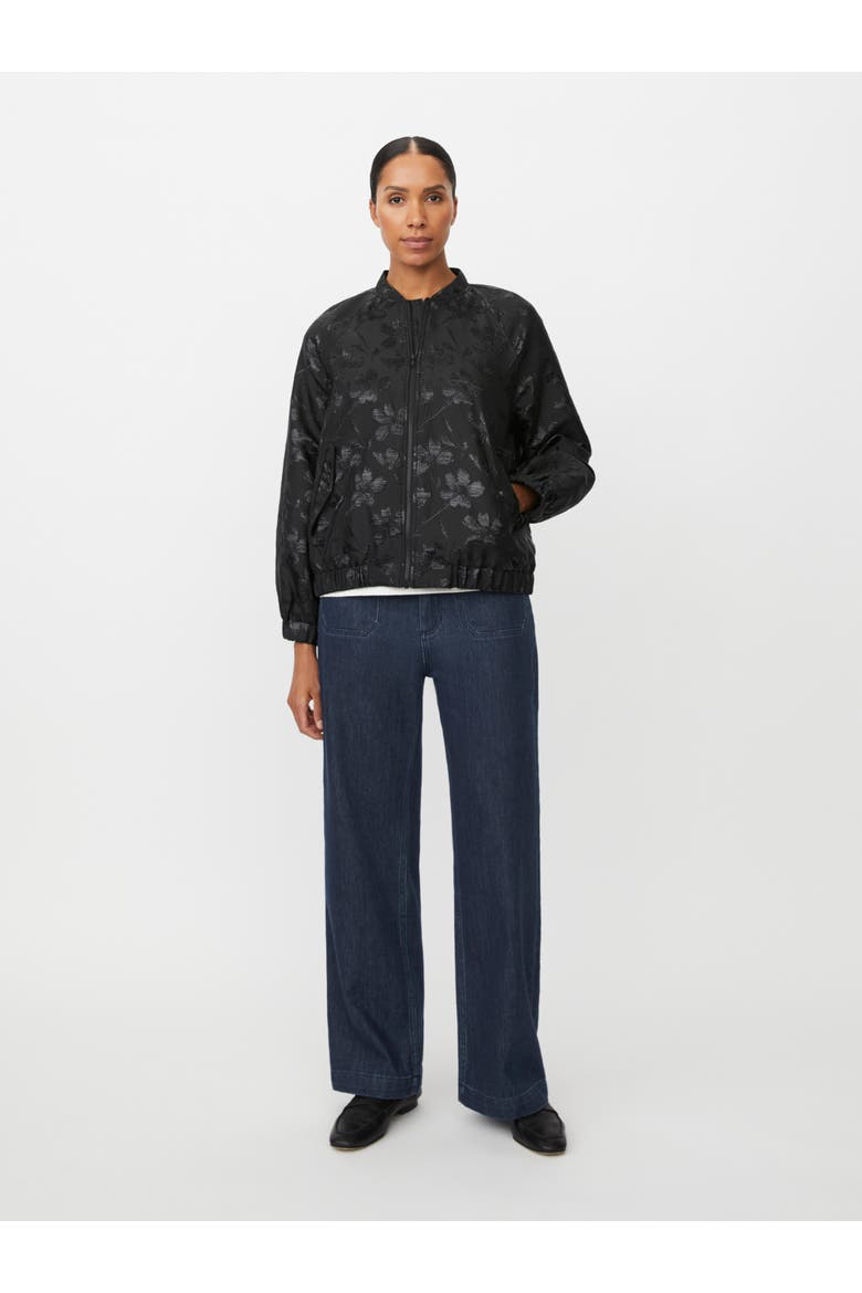 MaJossana Jacquard Bomber Jacket, Alternate, color, Black