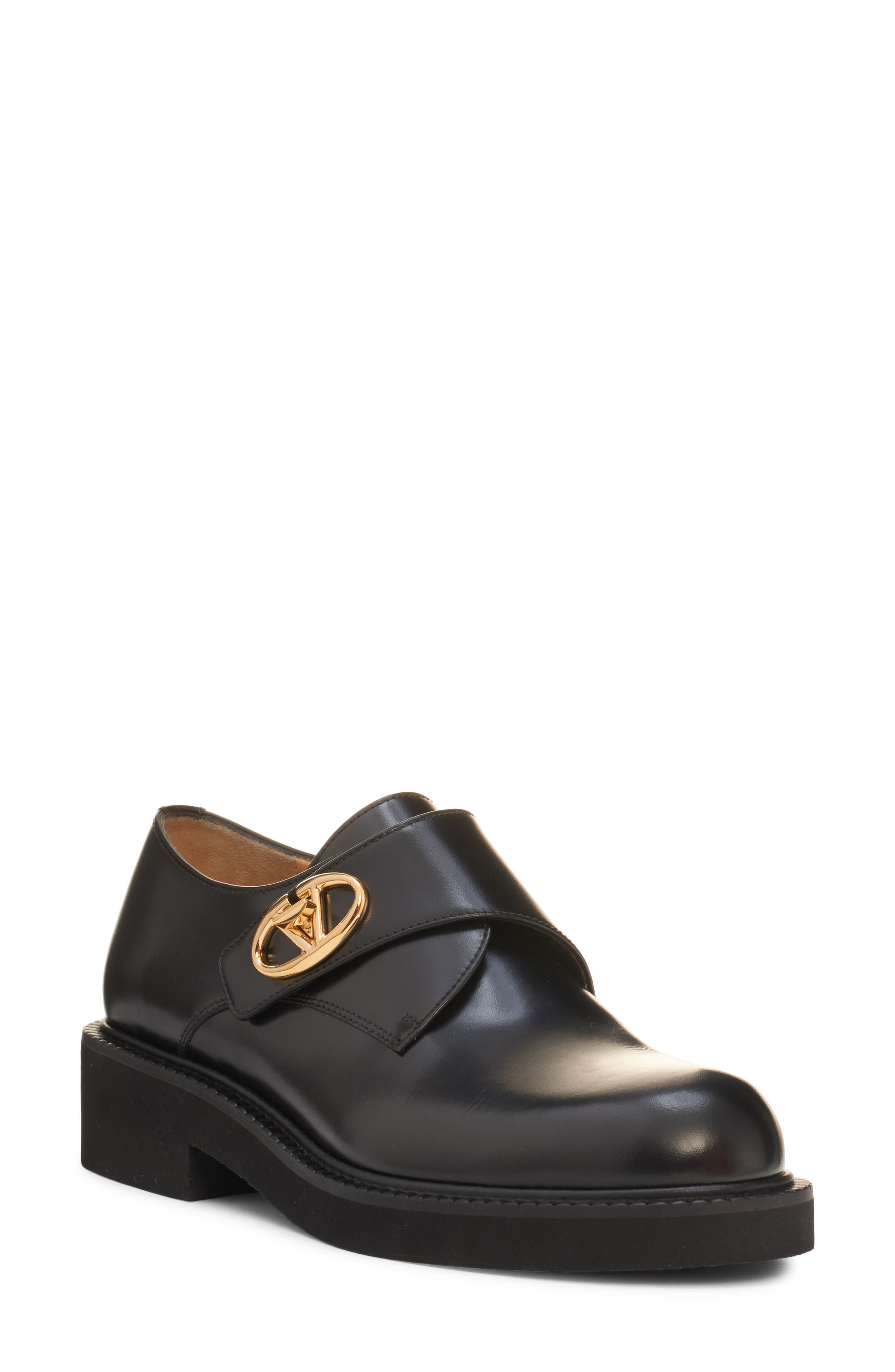 Valentino Garavani VLOGO Locker Monk Shoe, Main, color, Nero