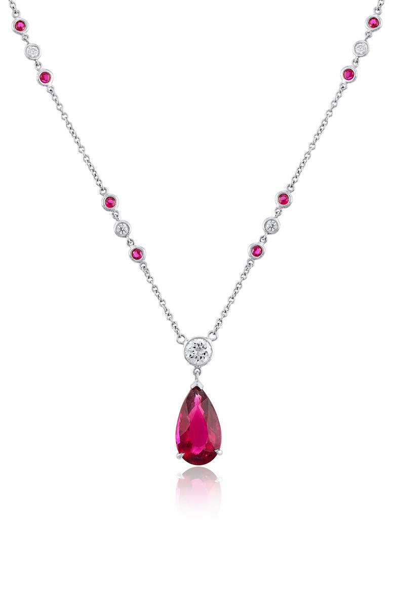 Mindi Mond Icon Diamond by the Yard Pendant Necklace, Main, color, Platinum/ Diamond/ Stone