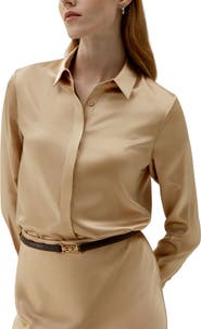 Lilysilk LILYSILK Women's Basic Concealed Placket Silk Shirt