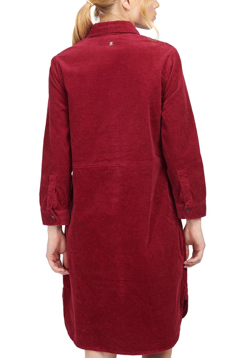 Hauxley Cotton Corduroy Shirtdress, Alternate, color, BEET RED