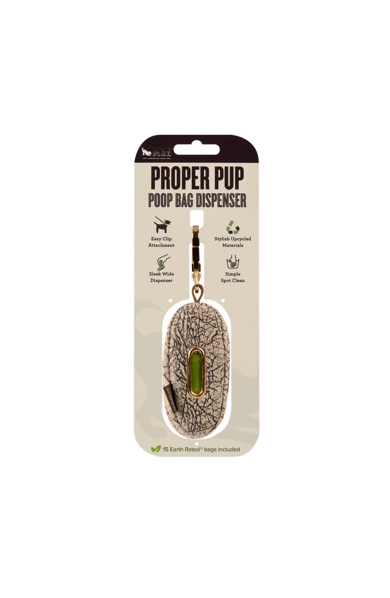 P.L.A.Y. Proper Pup Poop Bag Dispenser, Savannah Tan, Clip on, 15 Bags, Alternate, color, Multicolored