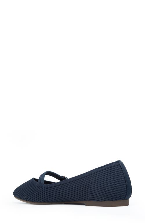 Me Too Glory Rib Knit Mary Jane Flat In Blue