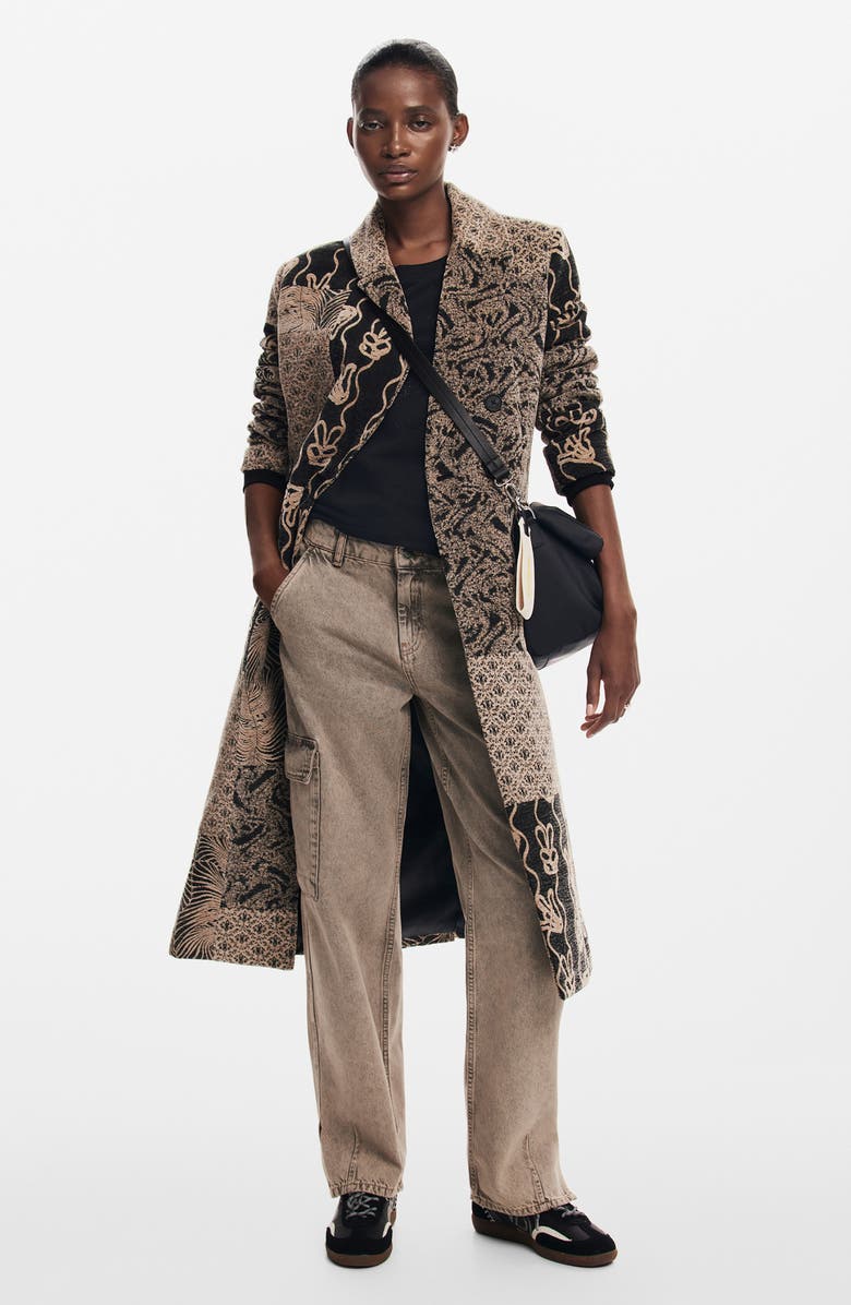 Desigual Niza Coat, Alternate, color, Beige Multi