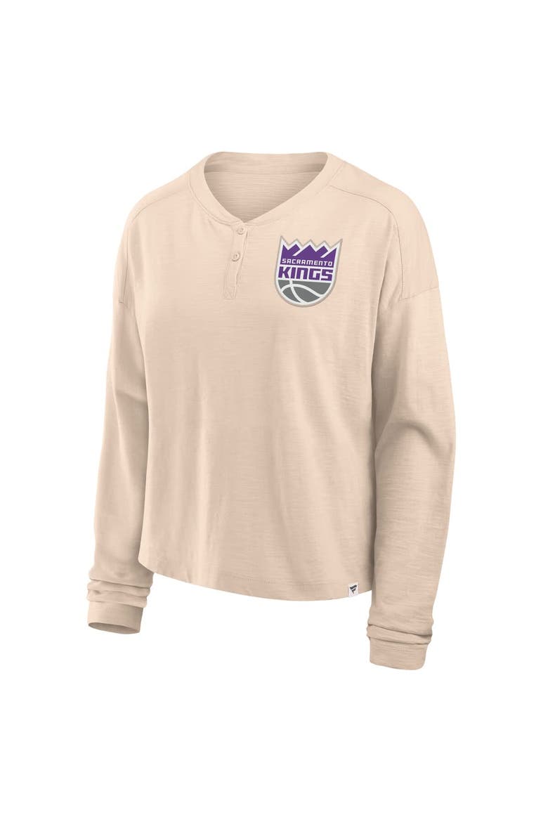 Women's Fanatics Natural Sacramento Kings Boxed Out Drop Fashion Long Sleeve T-Shirt, Alternate, color, Natural