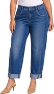 NYDJ Kasey Stovepipe Seam Detail High Waist Raw Cuff Ankle Jeans