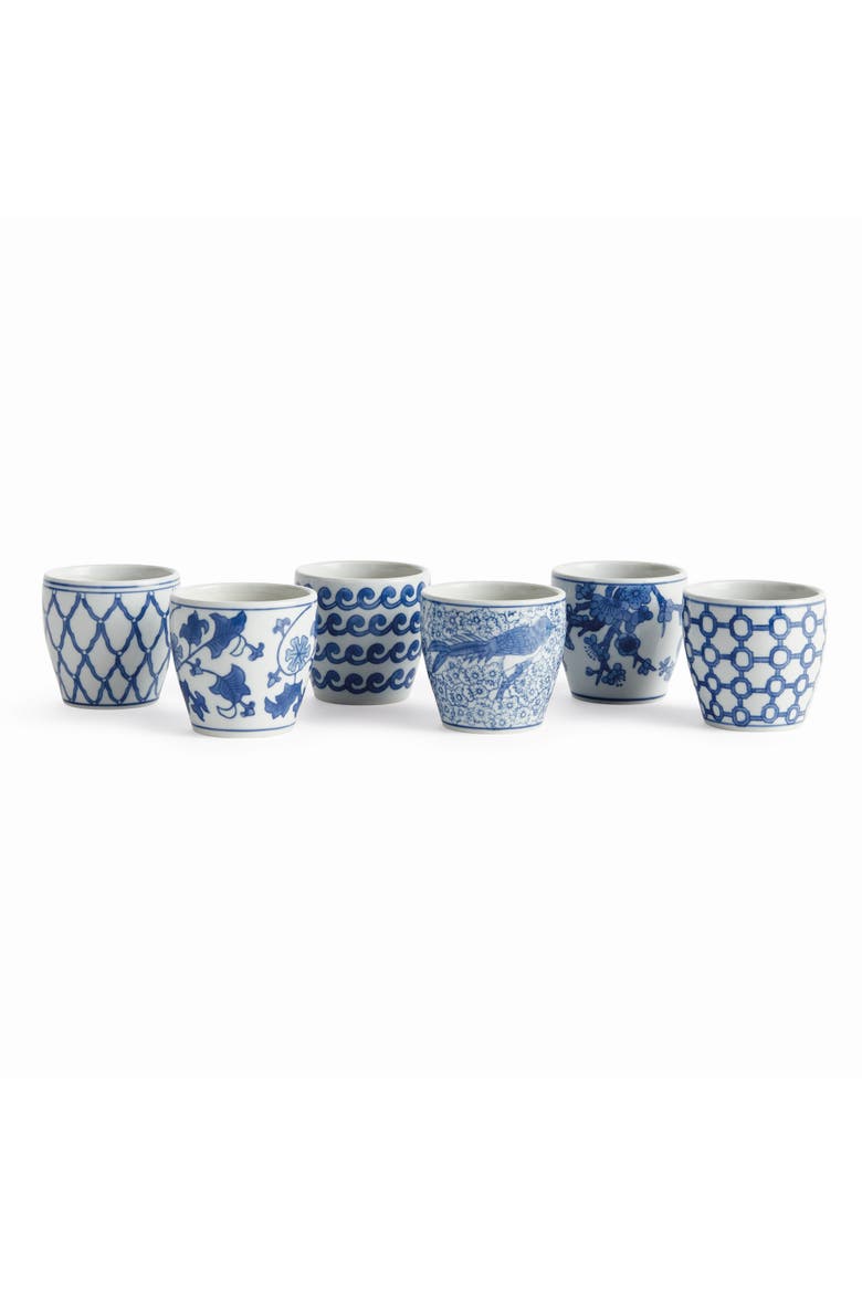 Barclay Butera Dynasty Decorative Mini Flower Pots,  Set of 6, Main, color, Blue