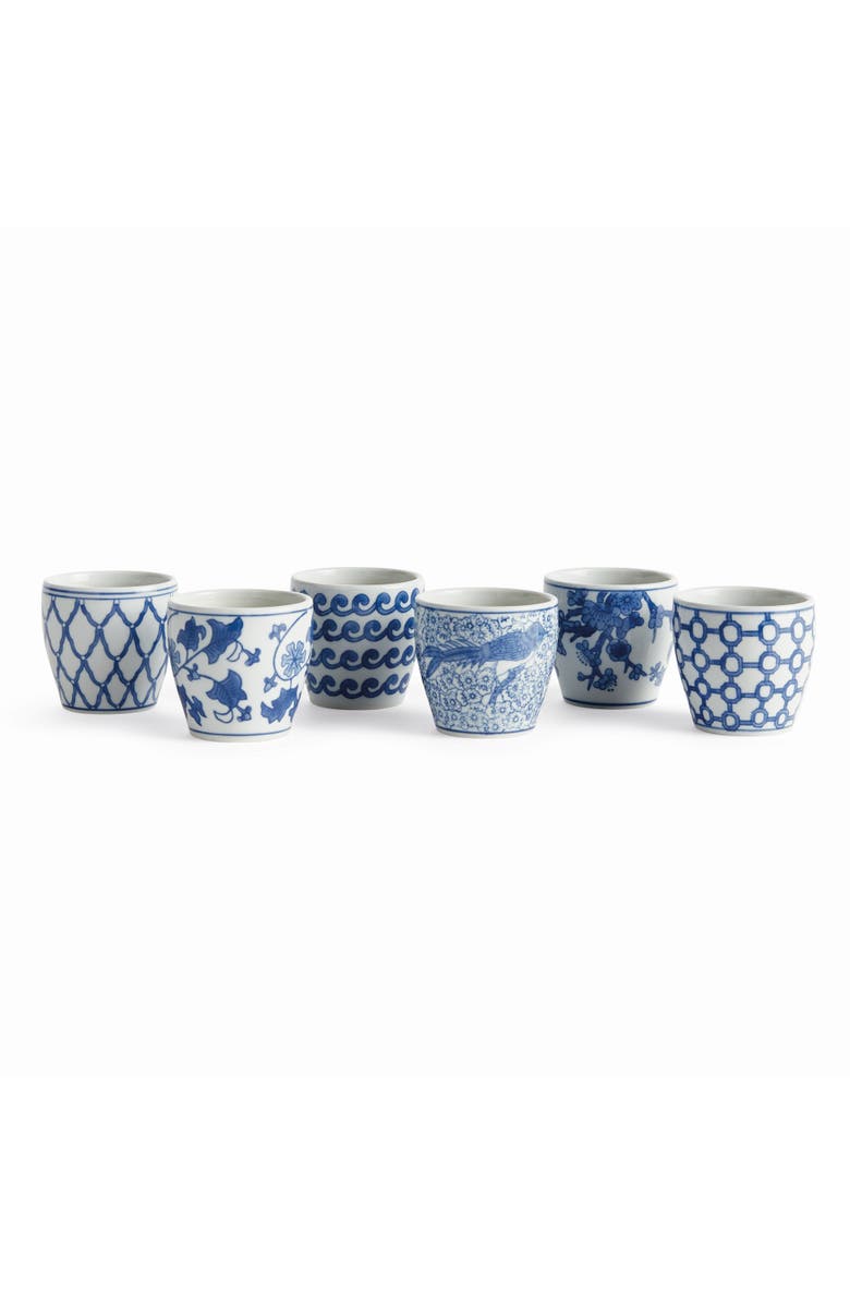 Napa Home & Garden Barclay Butera Dynasty Decorative Mini Flower Pots, Set of 6, Main, color, Blue