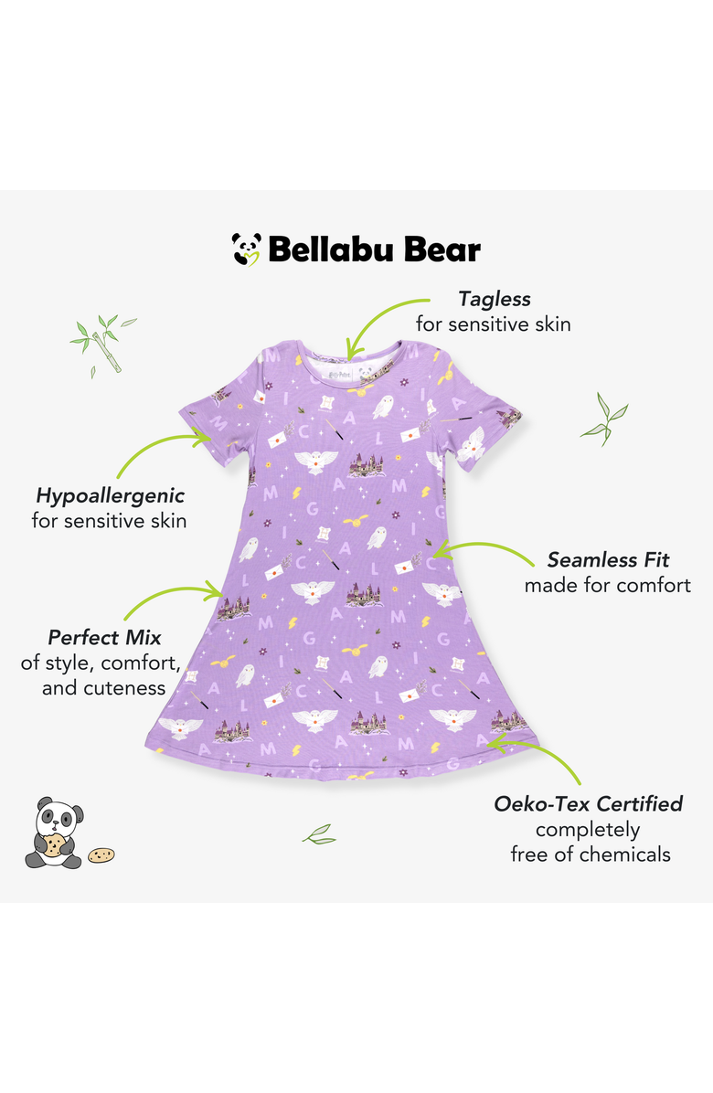 Bellabu Bear Kids' Hedwig's Magical Mail Short Sleeve Dress, Alternate, color, Hedwig's Magical Mail