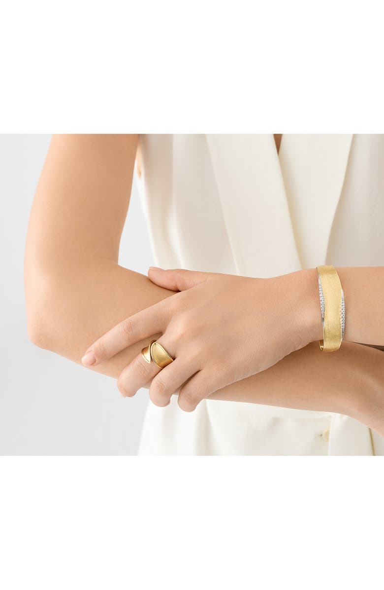Marco Bicego Lunaria Diamond Cuff Bracelet, Alternate, color, Yl/ Wh Gold
