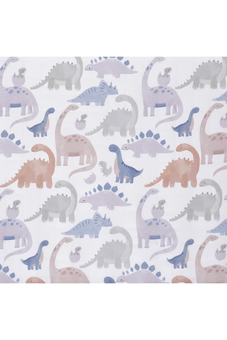 Dino-Might 100% Cotton Dinosaur Baby/Toddler Fitted Crib Sheet, Alternate, color, White